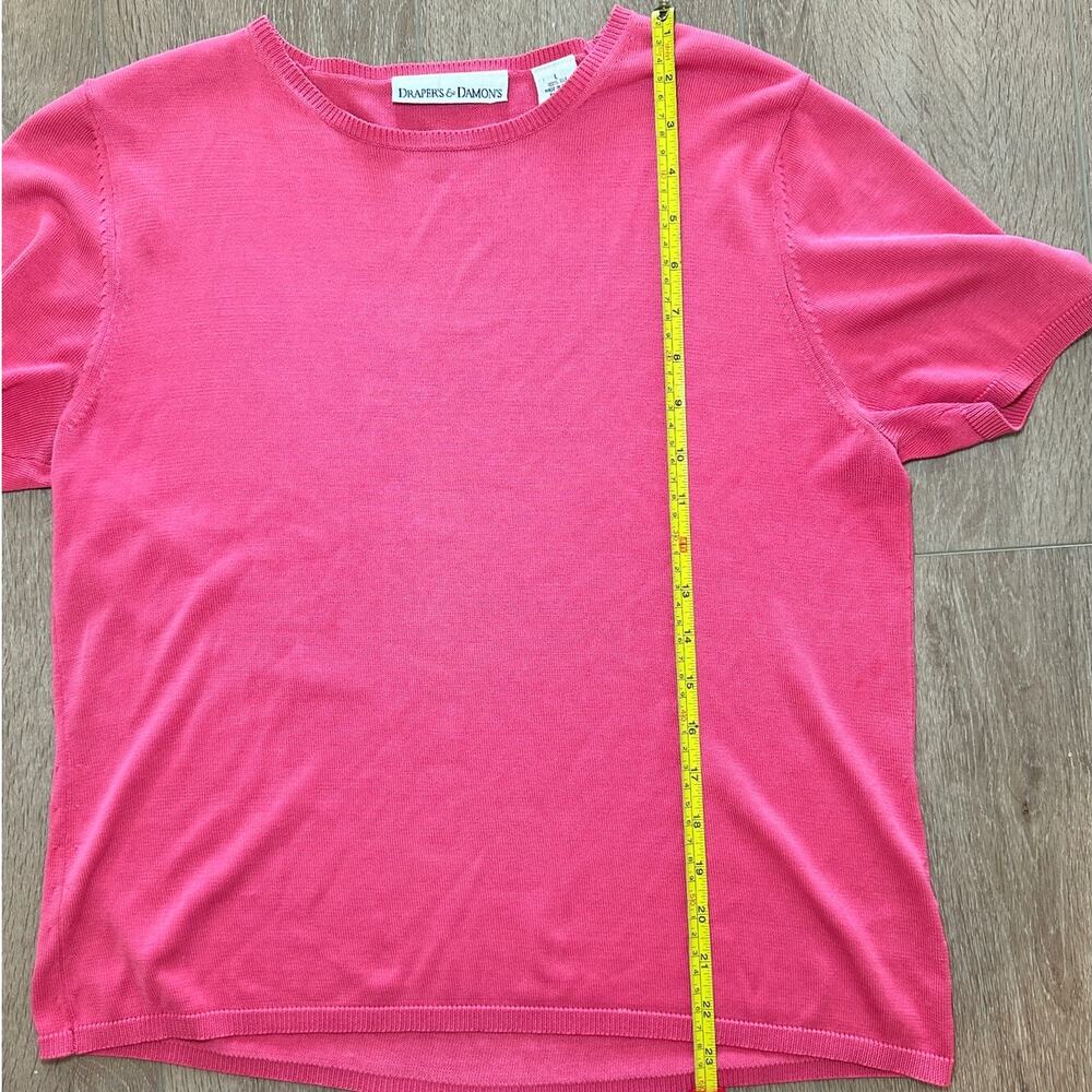 Vintage Drapers & Damons 100% Silk Pink Blouse Scoop Neck Office Top L - Picture 4 of 6